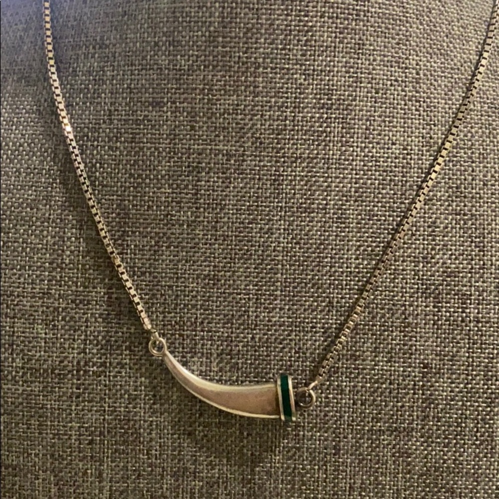 Sterling silver emerald stone necklace